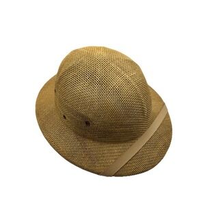 Vintage Sun-Fari By Wesco Safari Pith Explorer Hat Adjustable Beige Made In USA